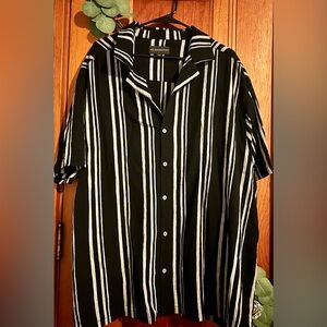 Black and white button down